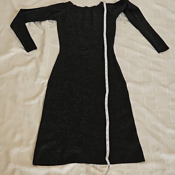 Jacob Fitted Long Sleeves Wool Midi Dress Gray XS - Picture 8 of 16